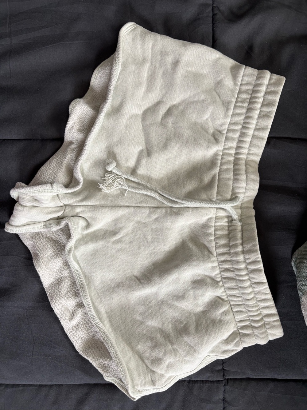 TNA Pale Green Terry High-Waist Athletic Shorts
